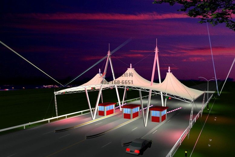 晉中膜結(jié)構收費站/遮陽棚設計施工案例 　　